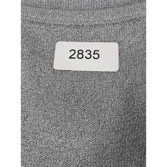 Express Tricot Formal Sweater Cami Set Size L Silver Metallic Flecks Long Sleeve - Picture 12 of 12